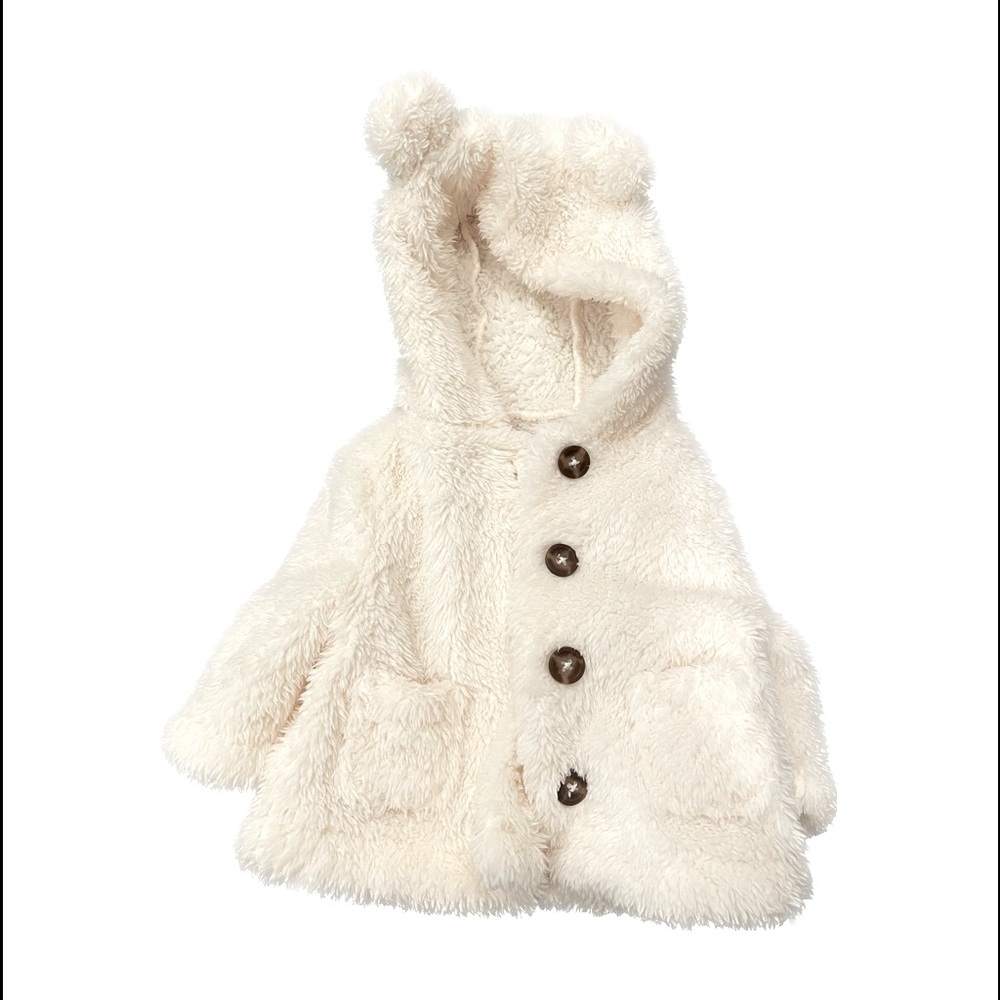 Button up off white old navy hoodie 0-3M